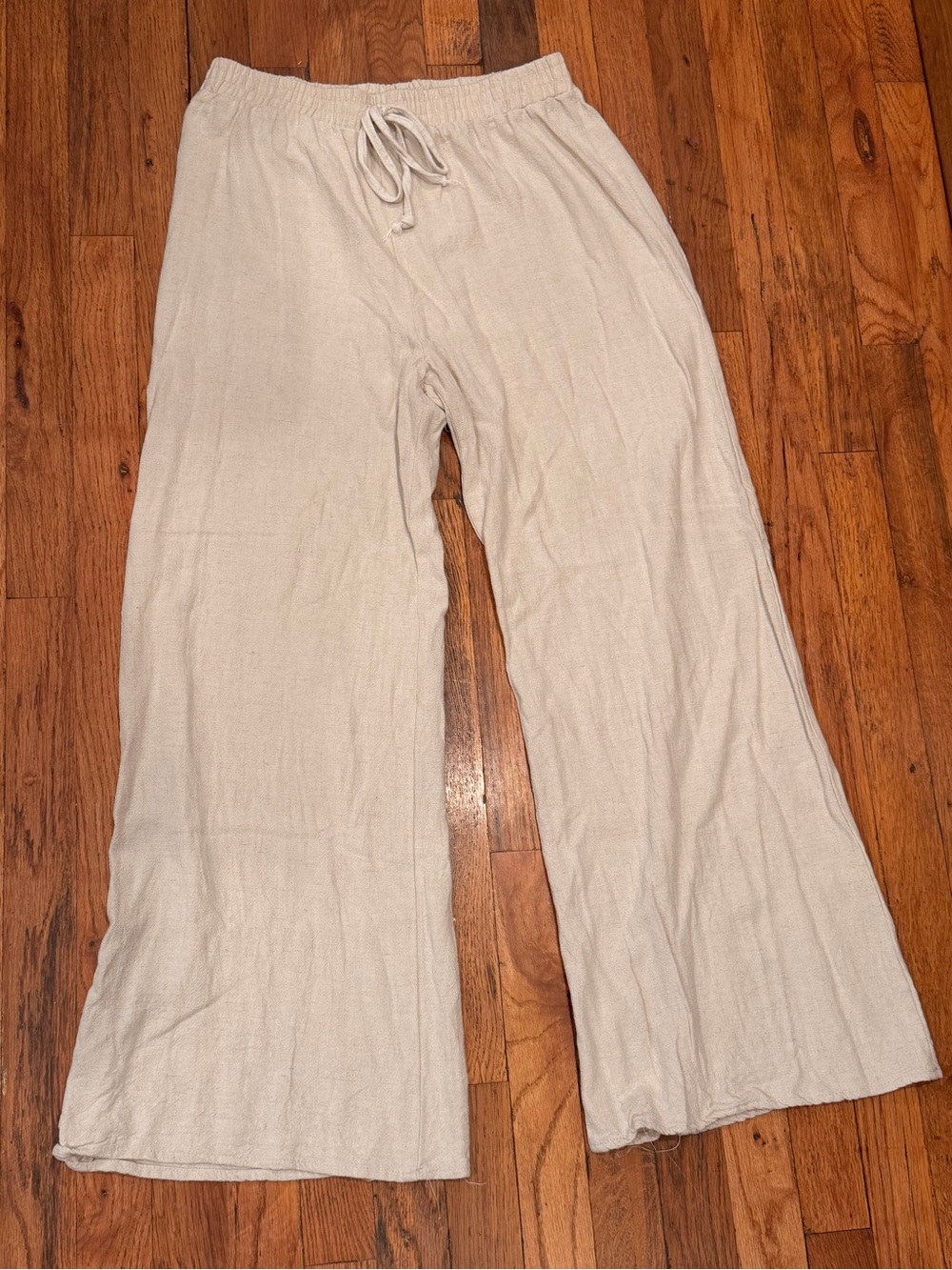 Altar'd State Cream Wide-Leg Drawstring Pants